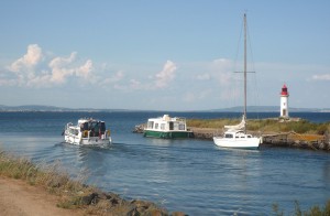 The end of the Canal du Midi as it enters the Etang de Thau